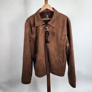 Armani Emporio Collezione, Men's XXL, Brown/Tan, faux suede
